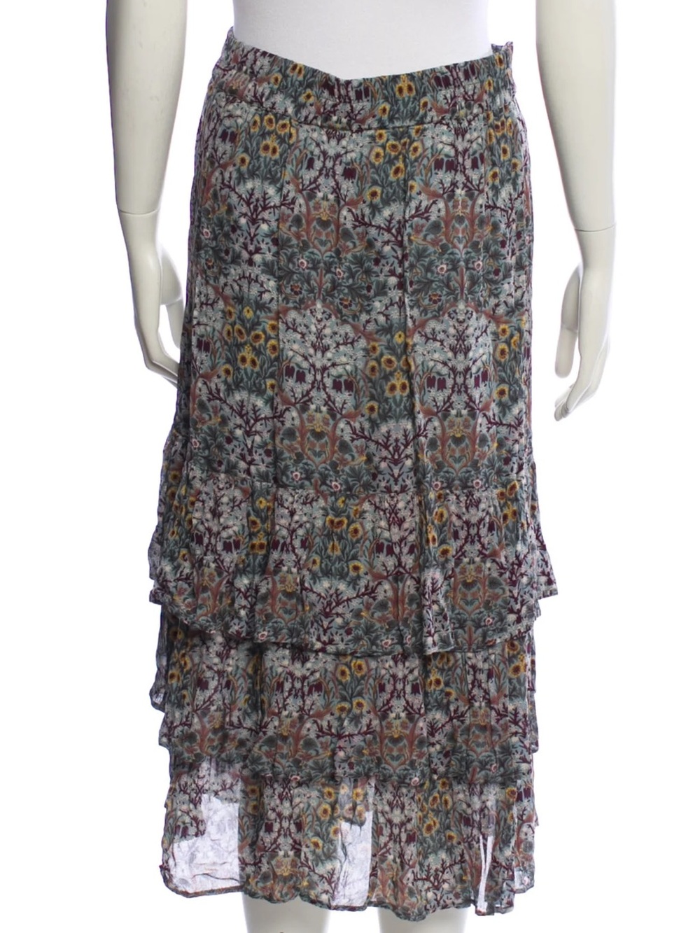 BA&SH $290 • size large • Paula Midi Skirt • Amande Tiered Fall Autumn - Picture 8 of 9